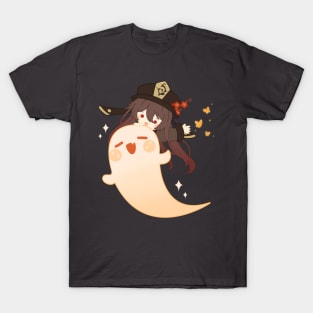 Genshin Impact - Hu Tao Cute Ghost Halloween T-Shirt